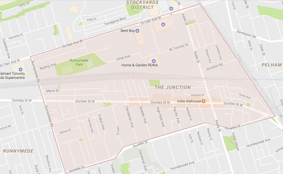 Harta e Junction lagjen Toronto