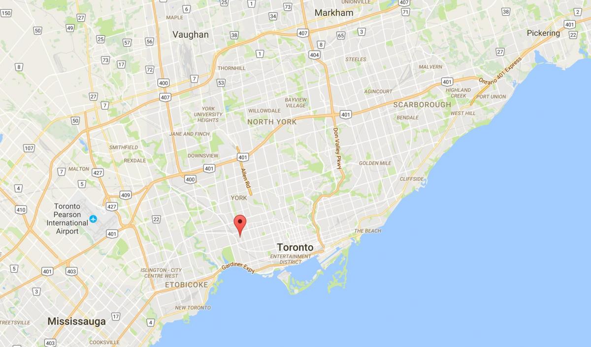 Harta e Junction Trekëndësh qarkut në Toronto