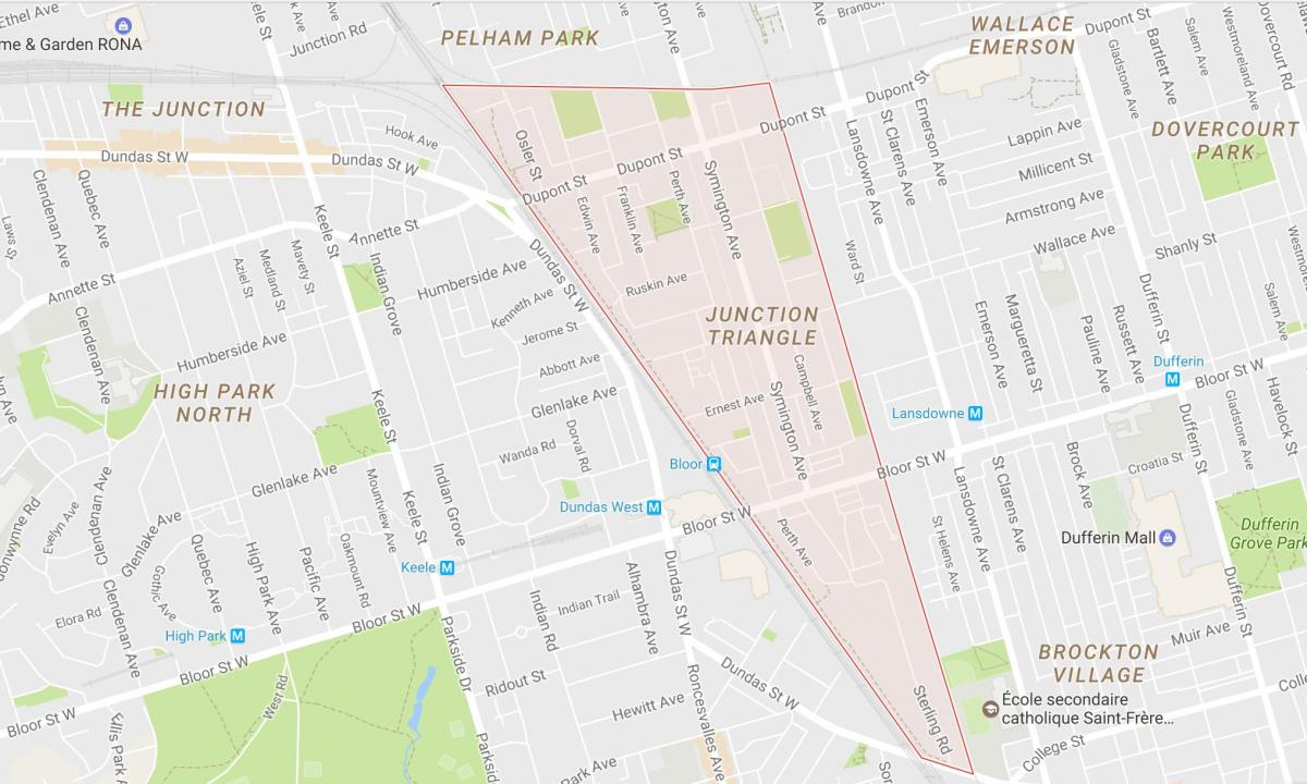 Harta e Junction Trekëndësh lagjen Toronto