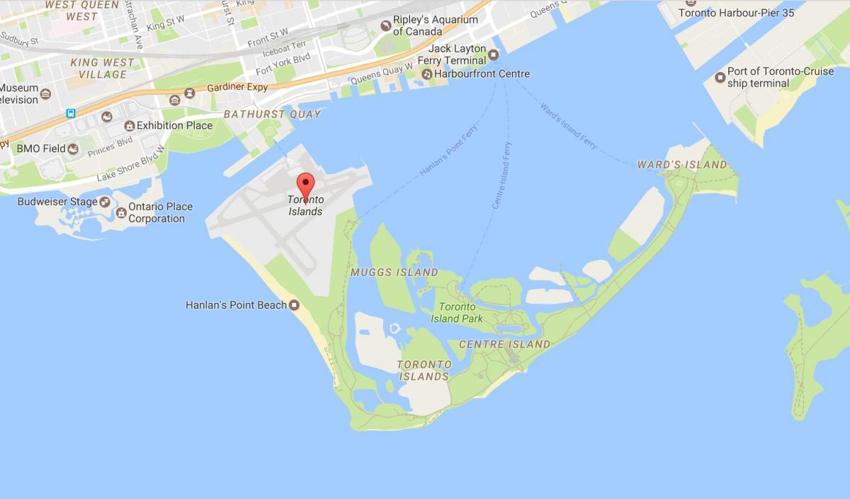 Harta e lagjes Toronto Ishujt lagjen Toronto
