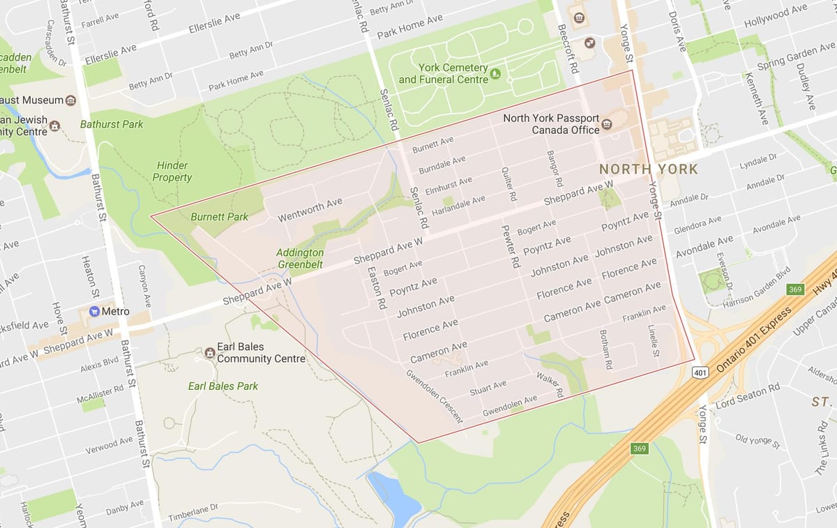 Harta e Lansing lagjen Toronto