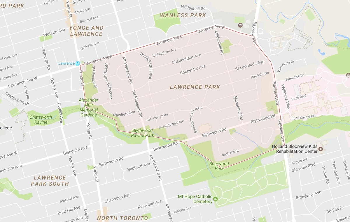 Harta e Lawrence Park lagjen Toronto