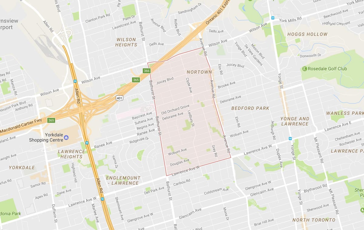 Harta e Ledbury Park lagjen Toronto