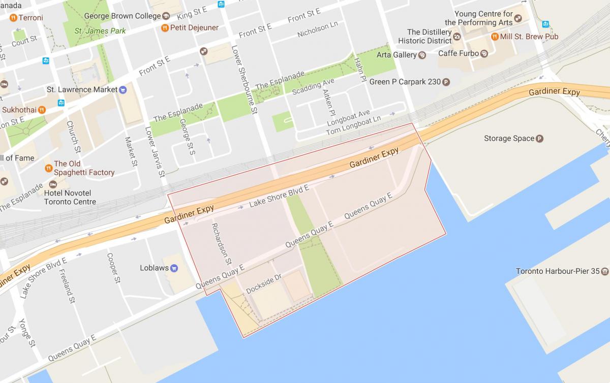 Harta e Lindjes Bayfront lagjen Toronto