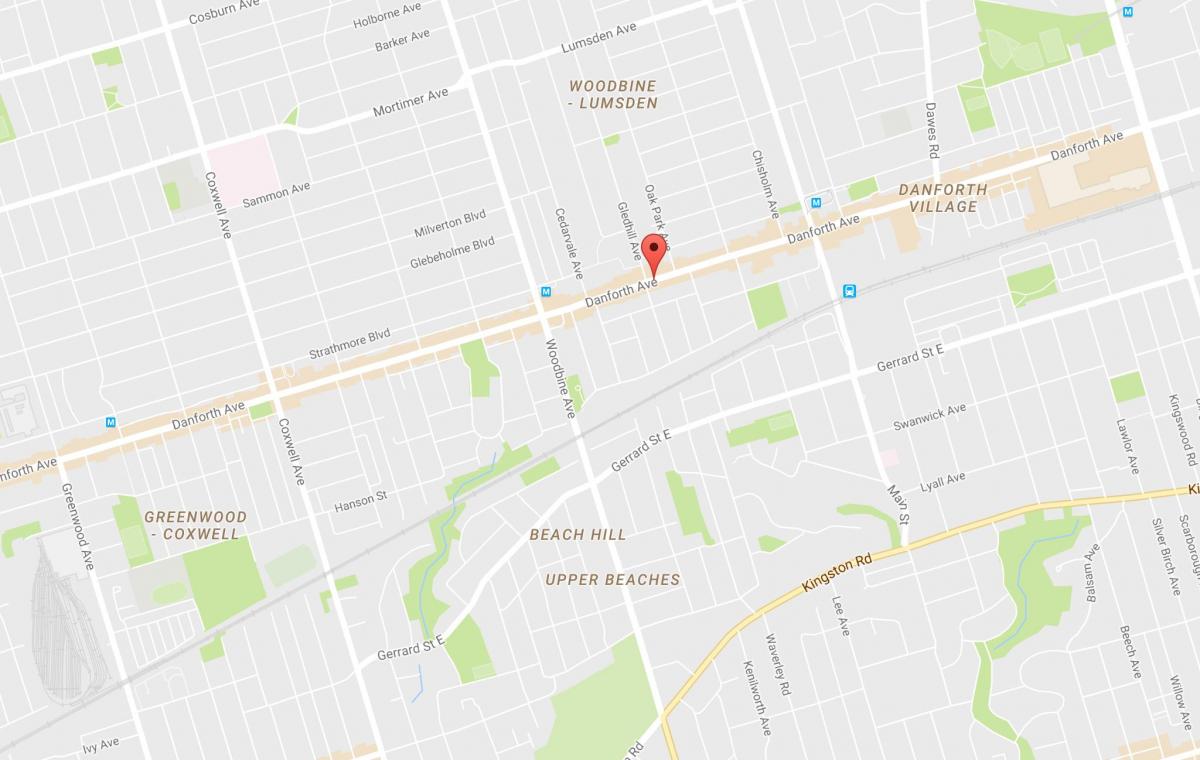 Harta e Lindjes Danforth lagjen Toronto
