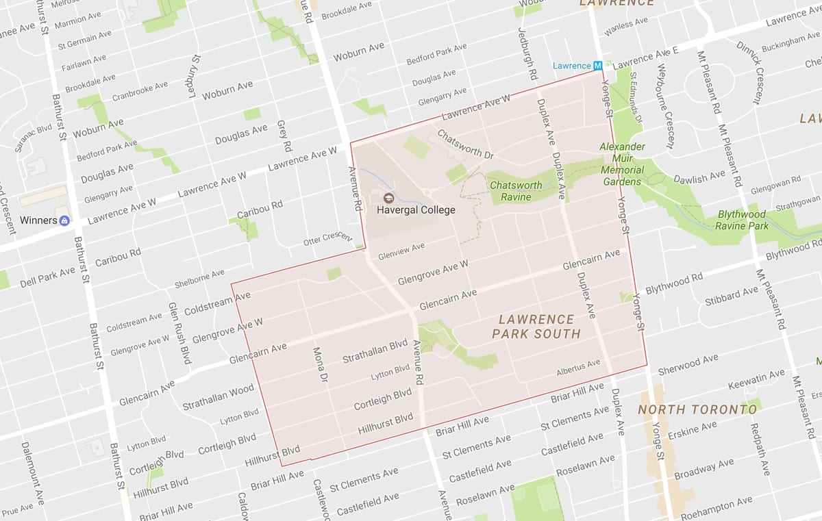 Harta e Lytton Park lagjen Toronto