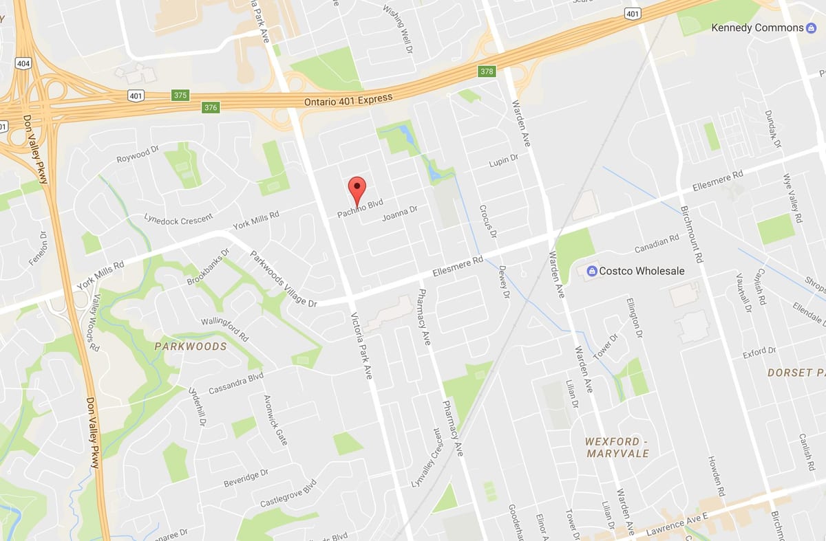 Harta e Maryvalen eighbourhood Toronto