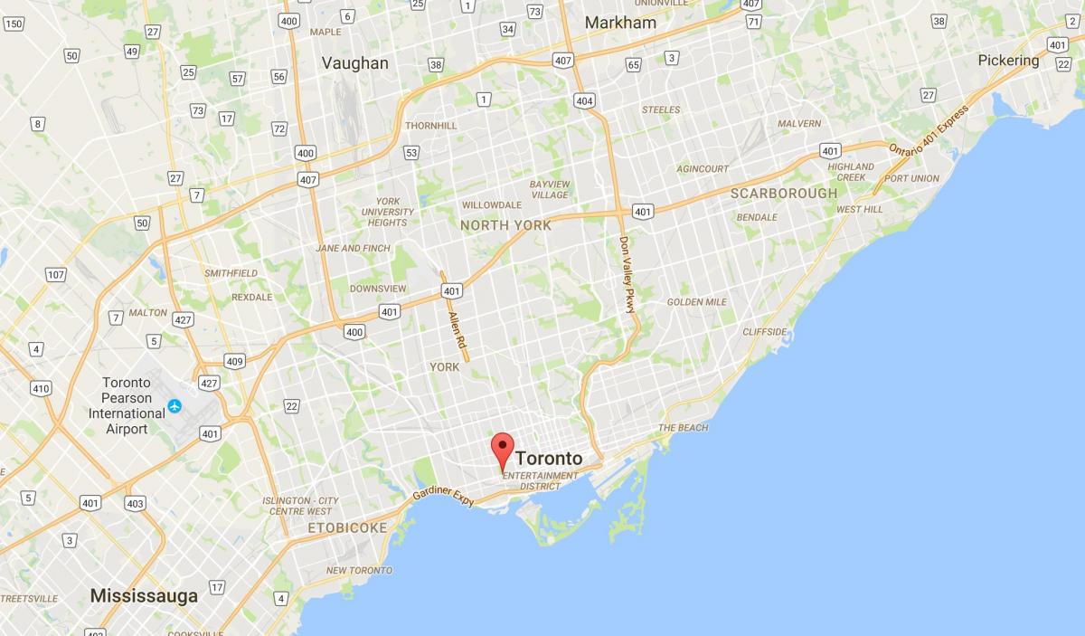 Harta e Mbretëreshës Rrugë në Perëndim të qarkut të Torontos