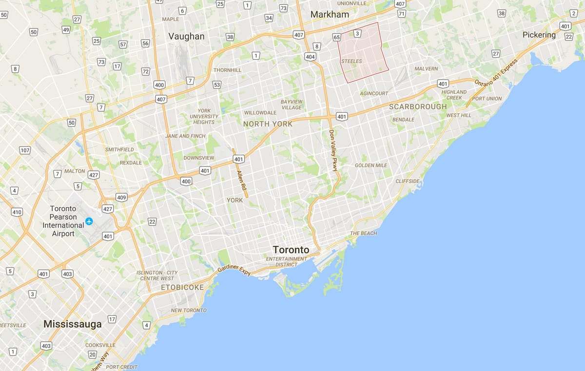 Harta e Milliken qarkut në Toronto