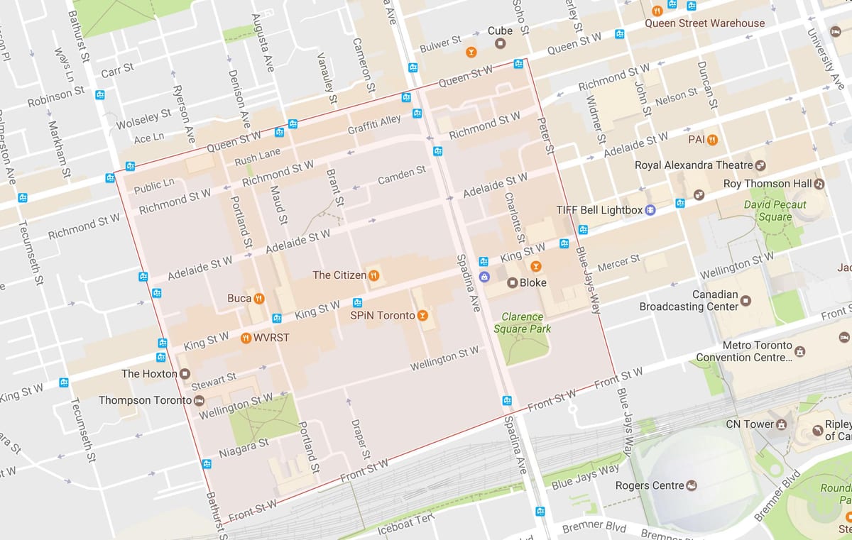 Harta e Modës Qarkut në lagjen Toronto