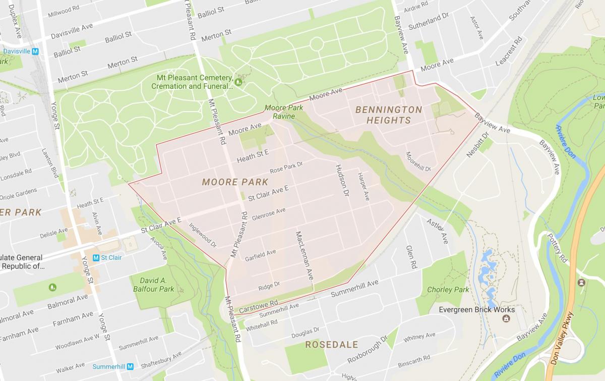 Harta e Moore Park lagjen Toronto
