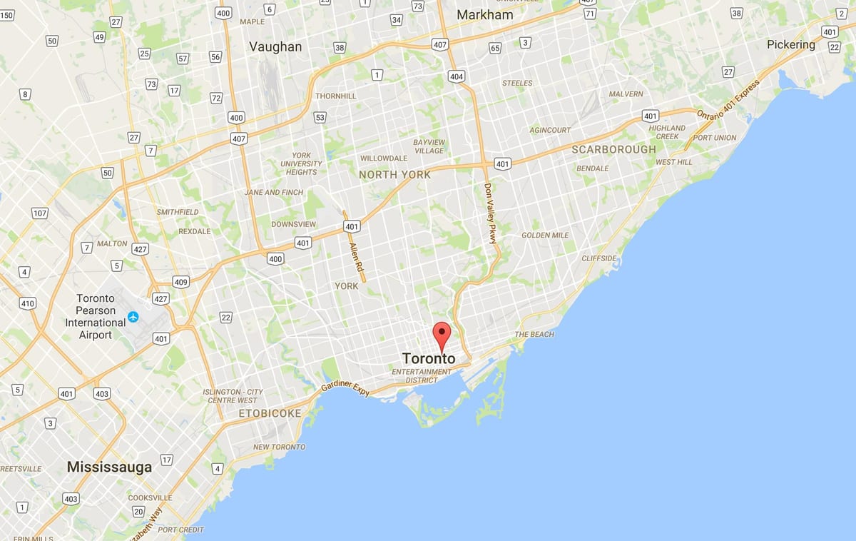 Harta e Moss Park qarkut në Toronto