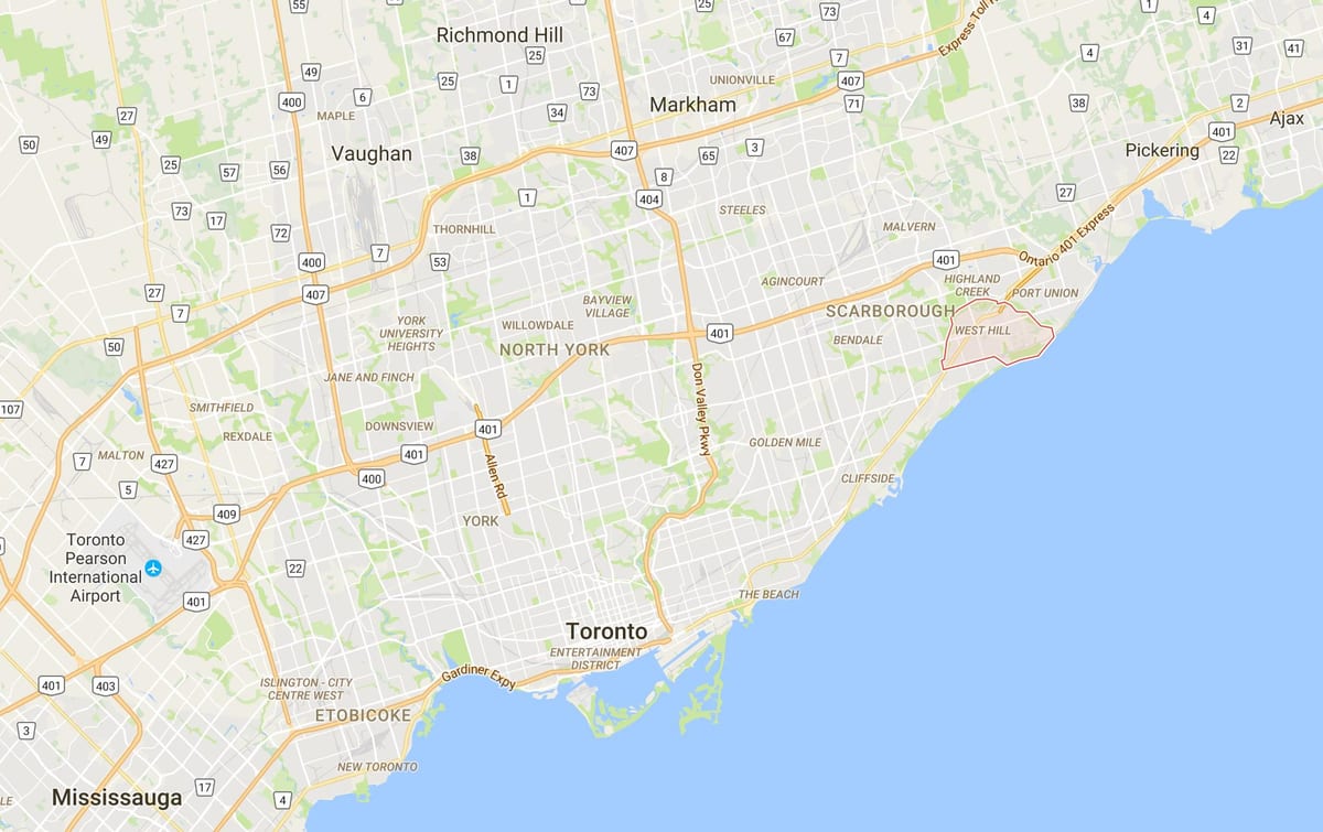 Harta e Perëndimit Malore të qarkut të Torontos