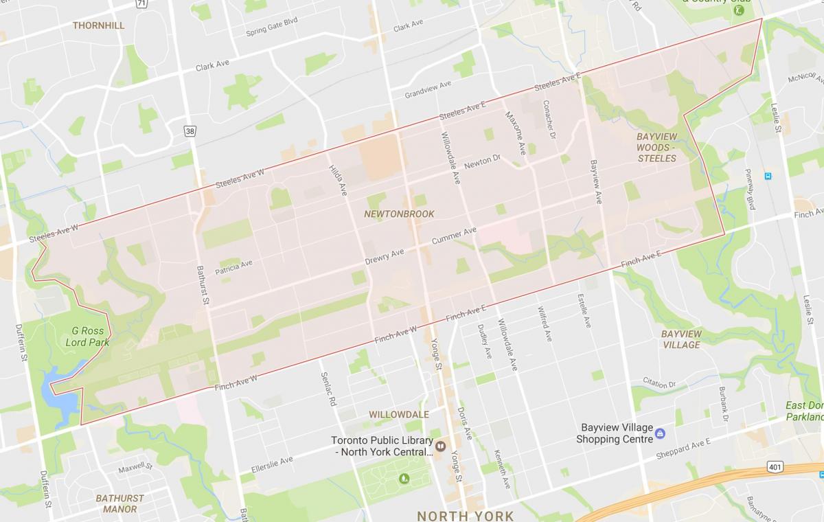 Harta e Newtonbrook lagjen Toronto