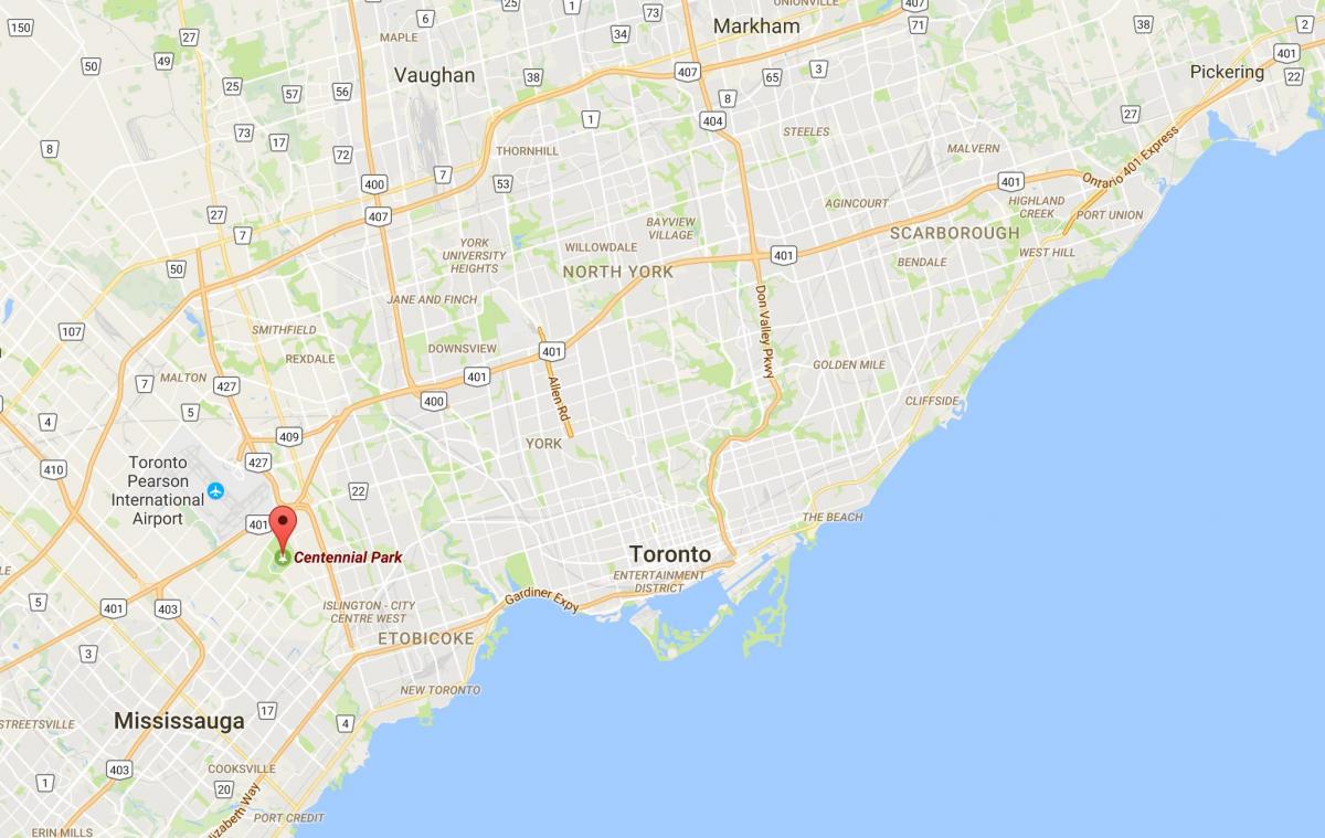 Harta e njëqind vjetorit të Parkut qarkut në Toronto