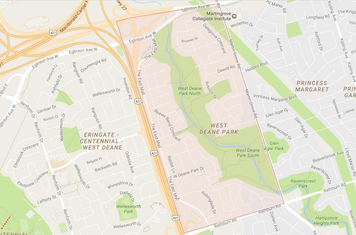 Harta e Perëndimit Deane Park lagjen Toronto
