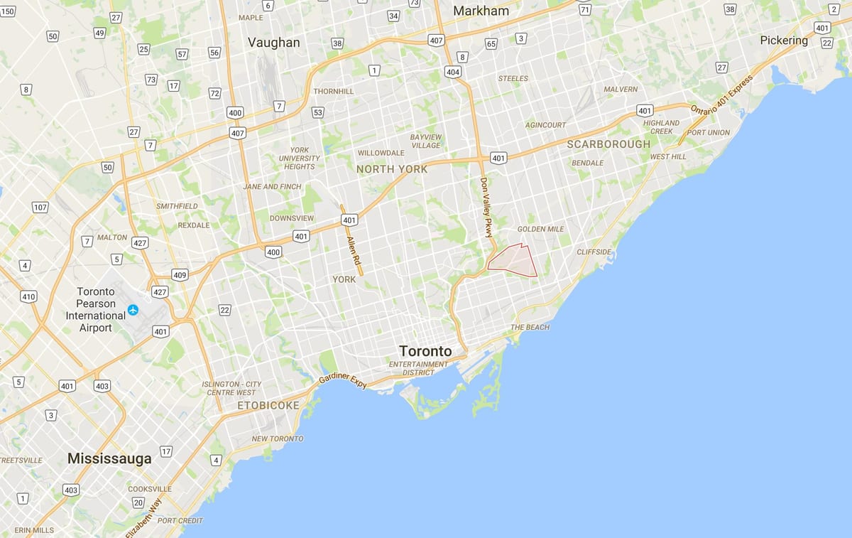 Harta e O'Connor–Parkview qarkut në Toronto