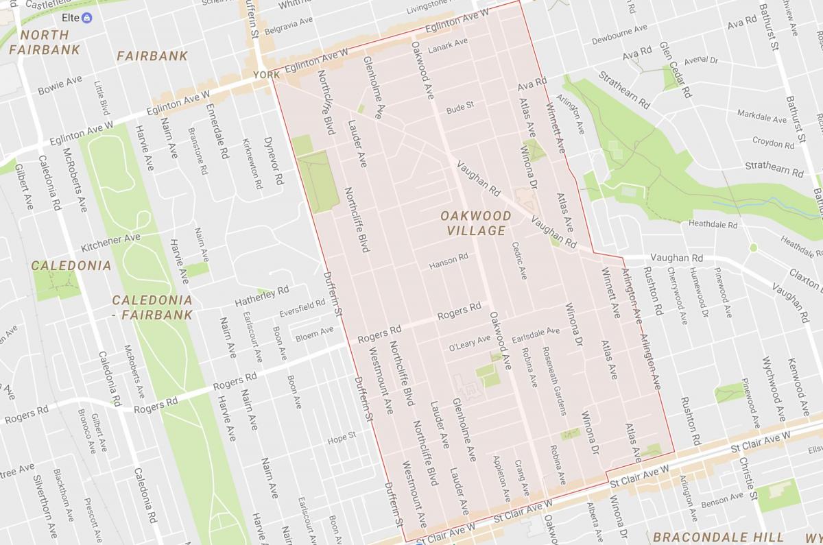 Harta e Oakwood–Vaughan lagjen Toronto
