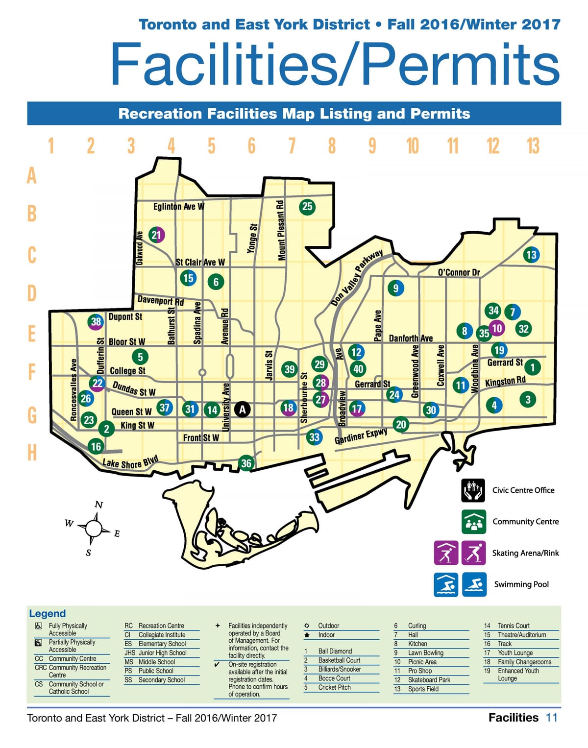 Harta e objekteve rekreative Toronto