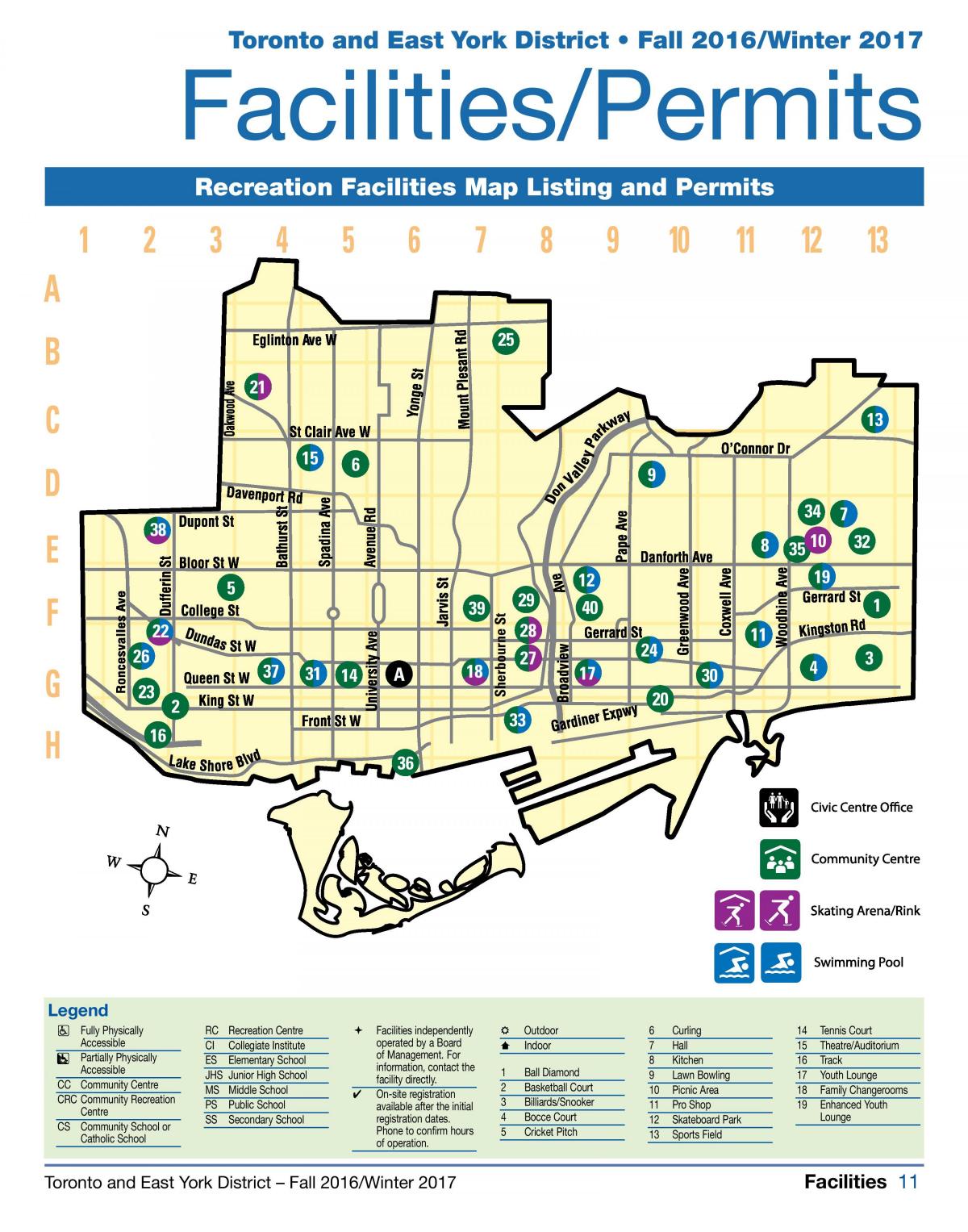 Harta e objekteve rekreative Toronto