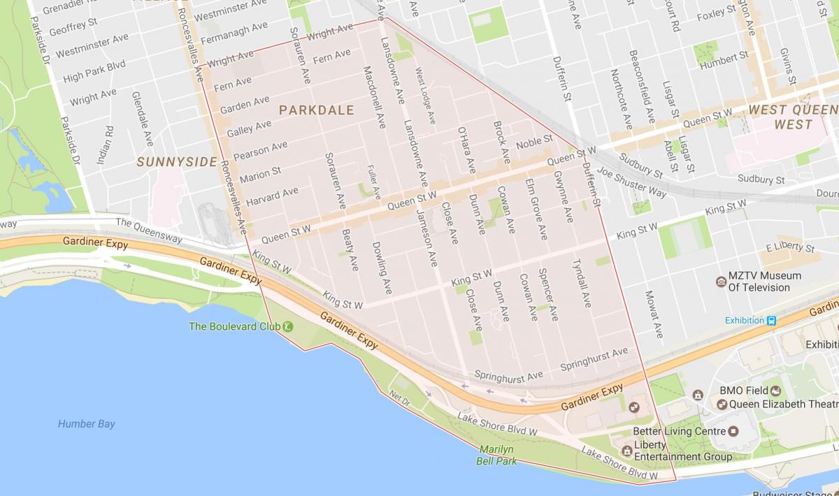 Harta e Parkdale lagjen Toronto