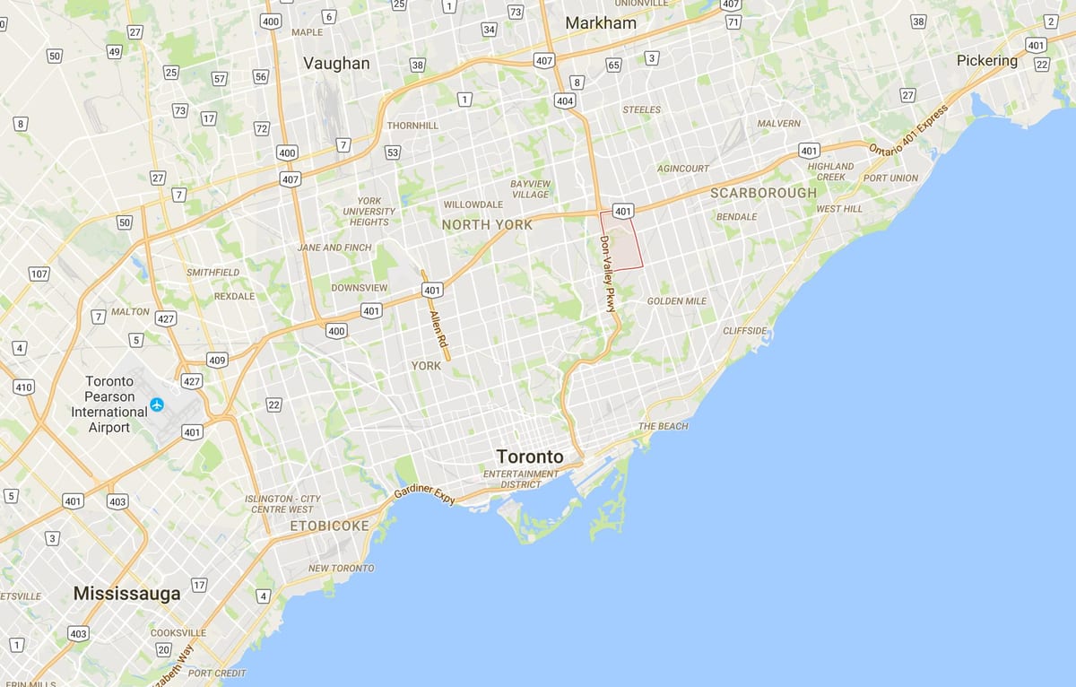 Harta e Parkwoods qarkut në Toronto