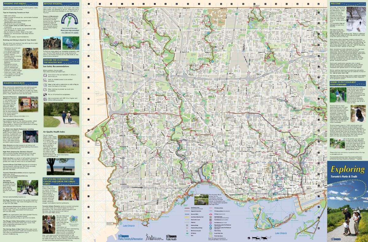 Harta e parqeve dhe duke ecur shtigjeve Perëndim Toronto