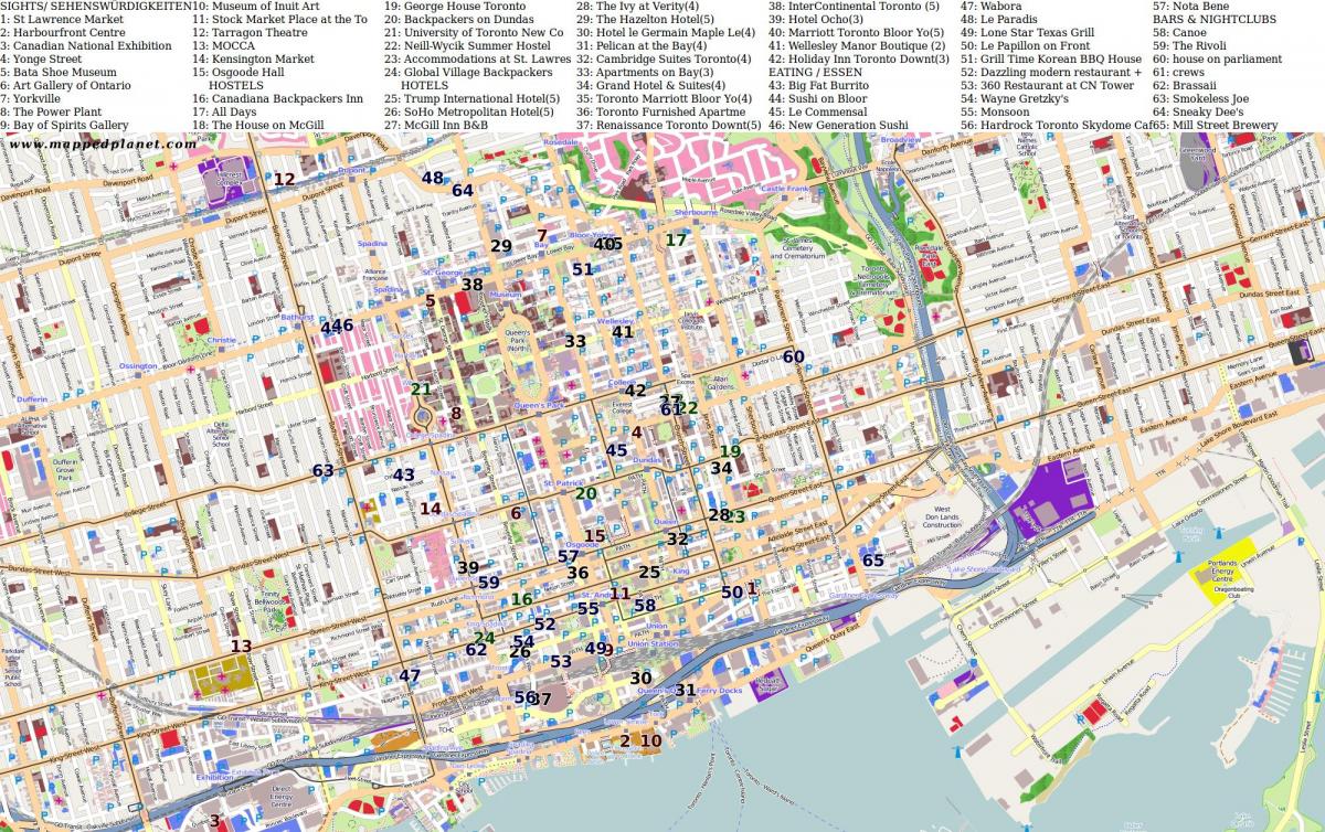 Harta e pikave të interesit Toronto