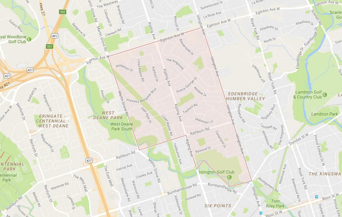 Harta e Princess Kopshte lagjen Toronto