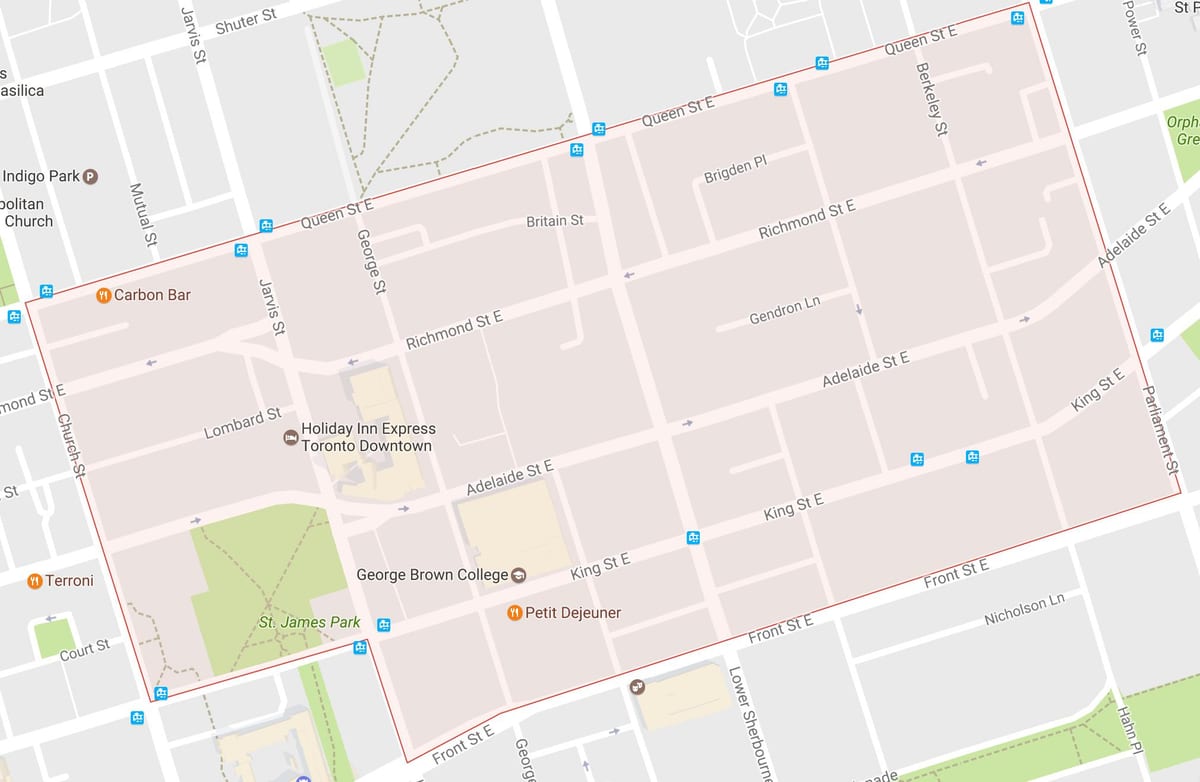 Harta e Qytetit të Vjetër lagjen Toronto