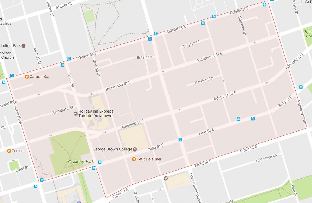 Harta e Qytetit të Vjetër lagjen Toronto