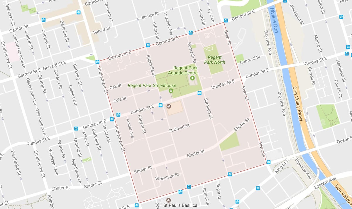 Harta e Regjenti Park lagjen Toronto