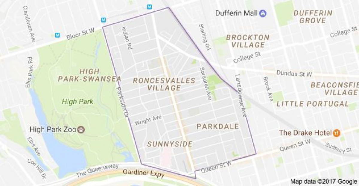 Harta e Roncesvalles fshatin Toronto