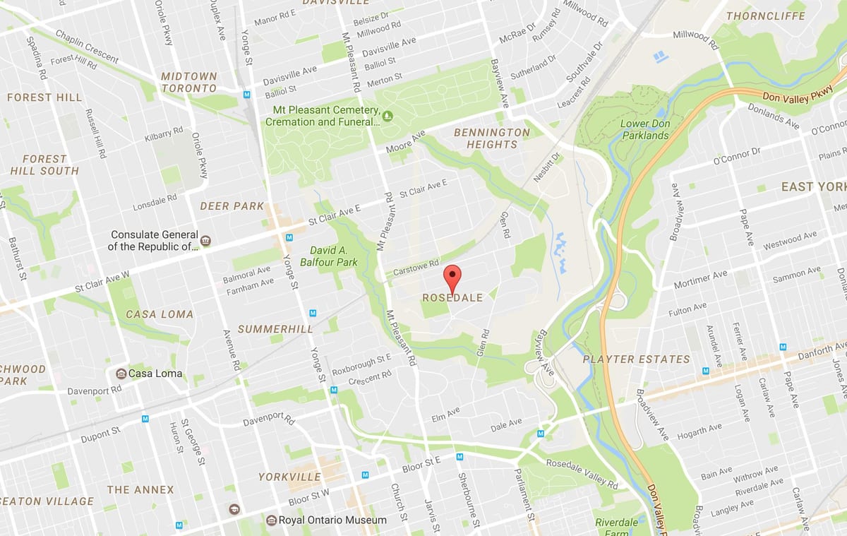 Harta e Rosedale lagjen Toronto