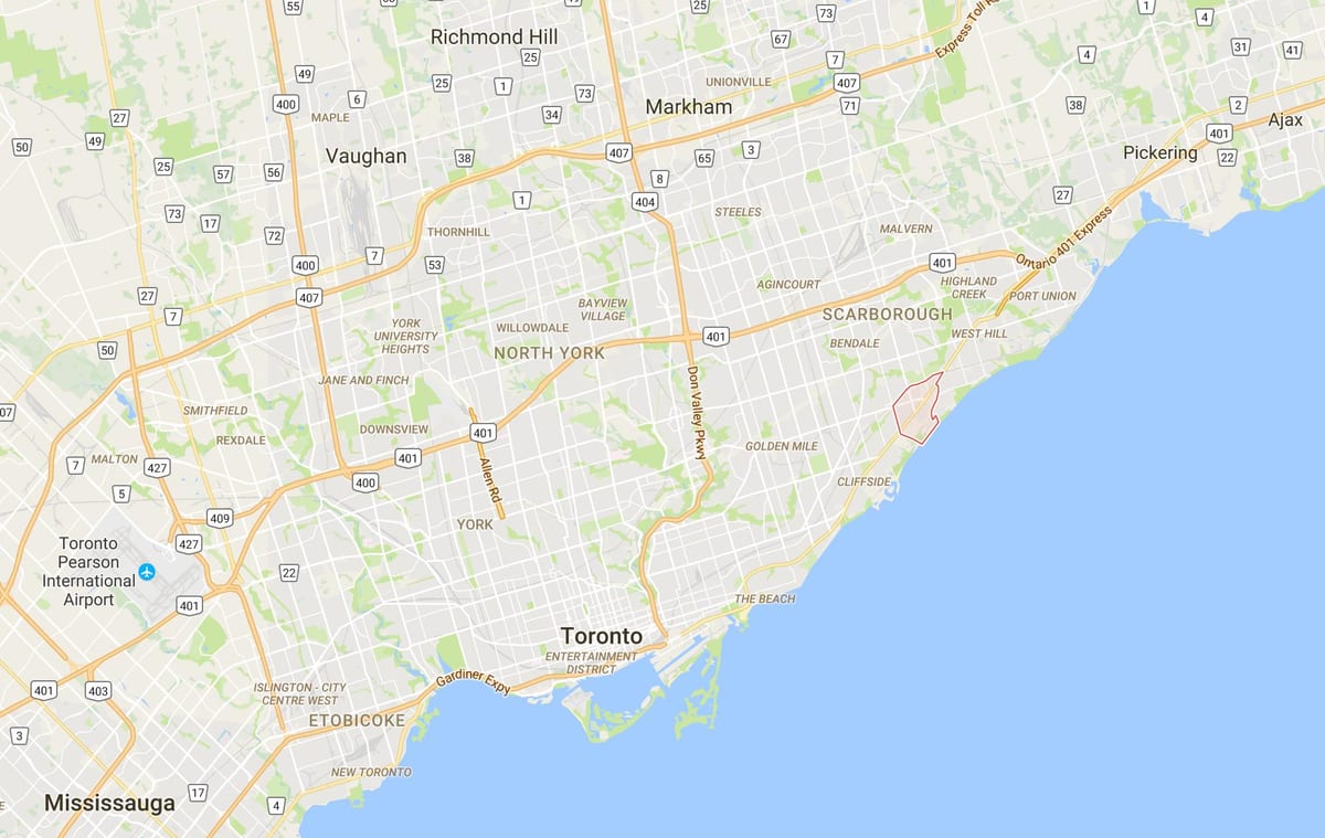 Harta e Scarborough Fshat të rrethit të Torontos