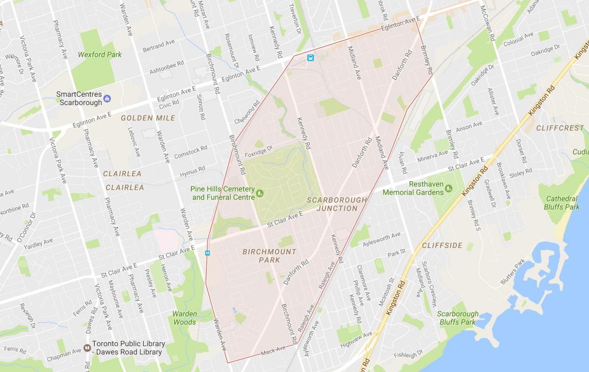 Harta e Scarborough Kryqëzim lagjen Toronto