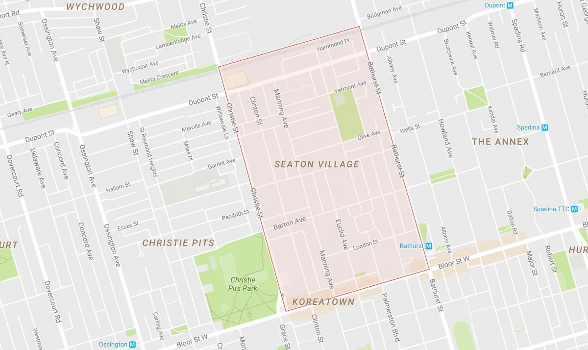 Harta e Seaton Fshatin lagjen Toronto