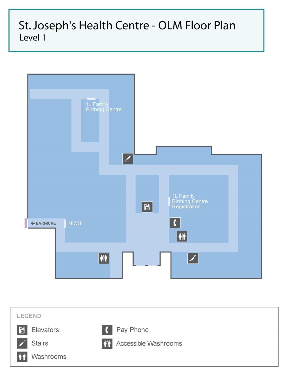 Harta e Shën Jozefit në qendrën Shëndetësore të Torontos, OLM niveli 1