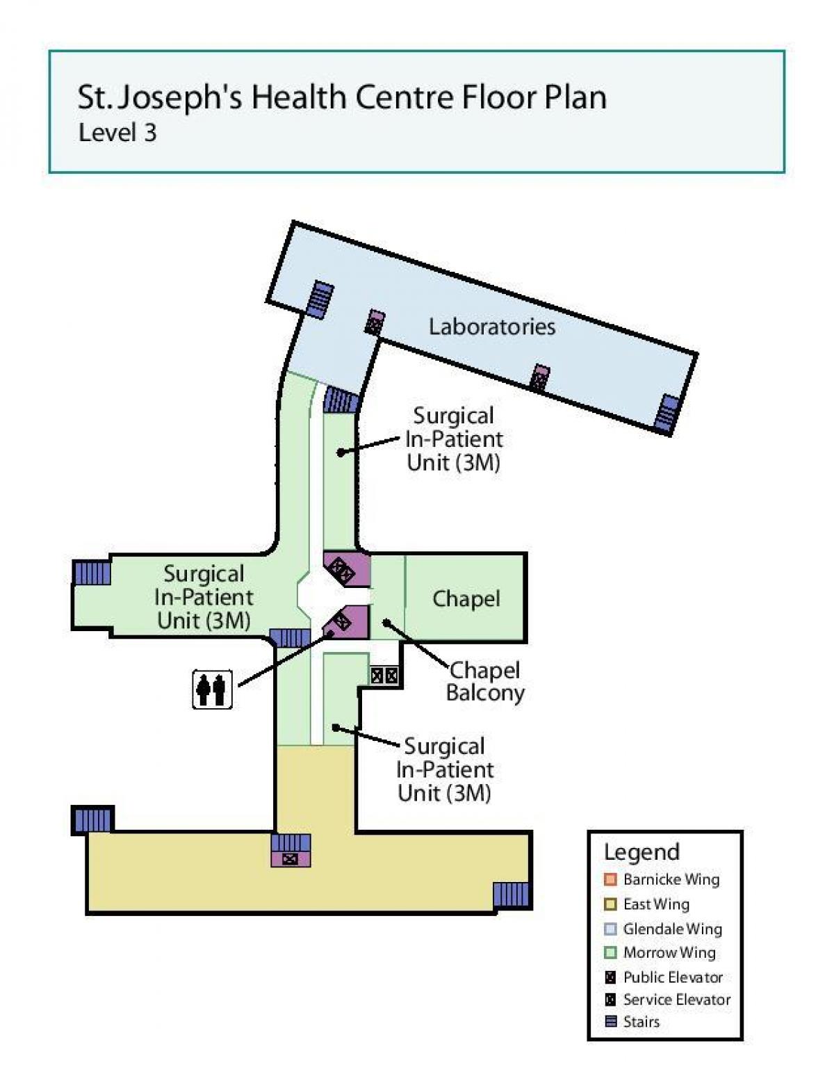 Harta e Shën Jozefit në qendrën Shëndetësore të Torontos niveli 3