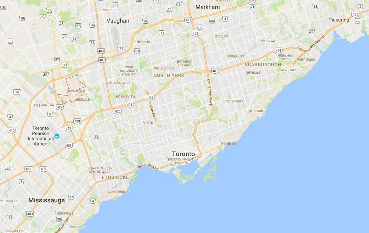 Harta e Smithfielddistrict Toronto