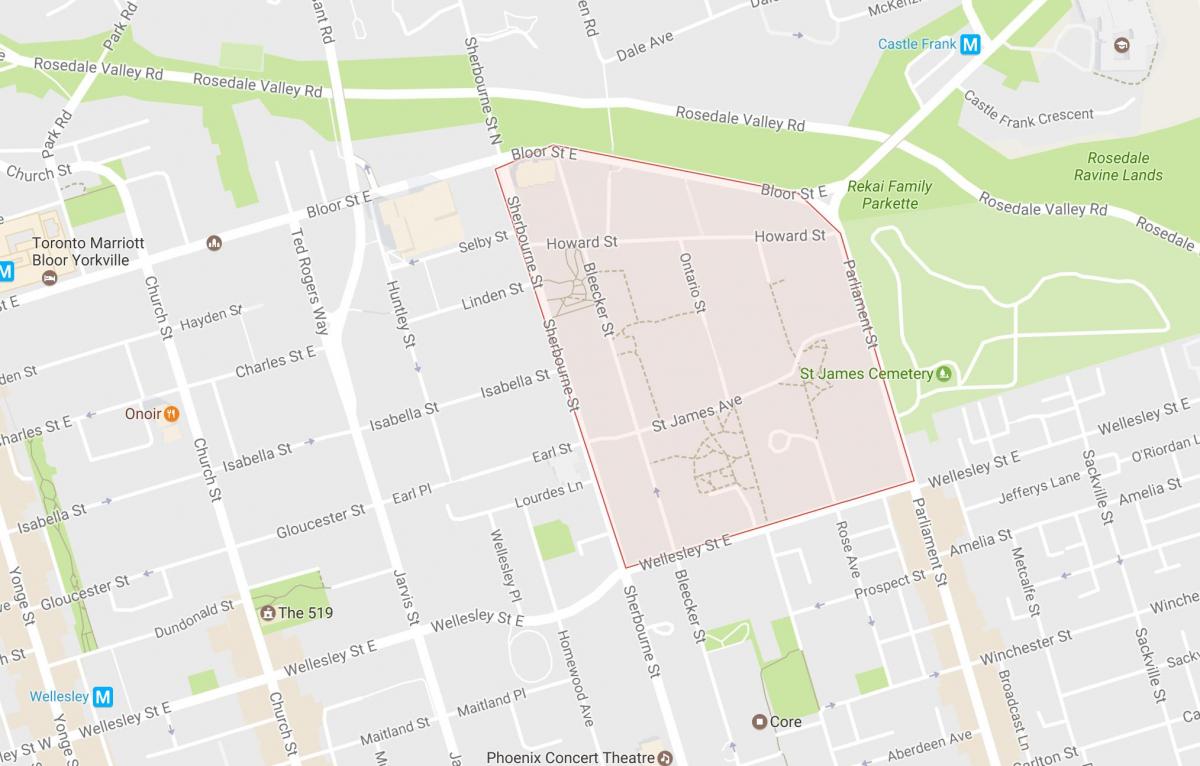 Harta e St. James lagjet e Qytetit të Torontos