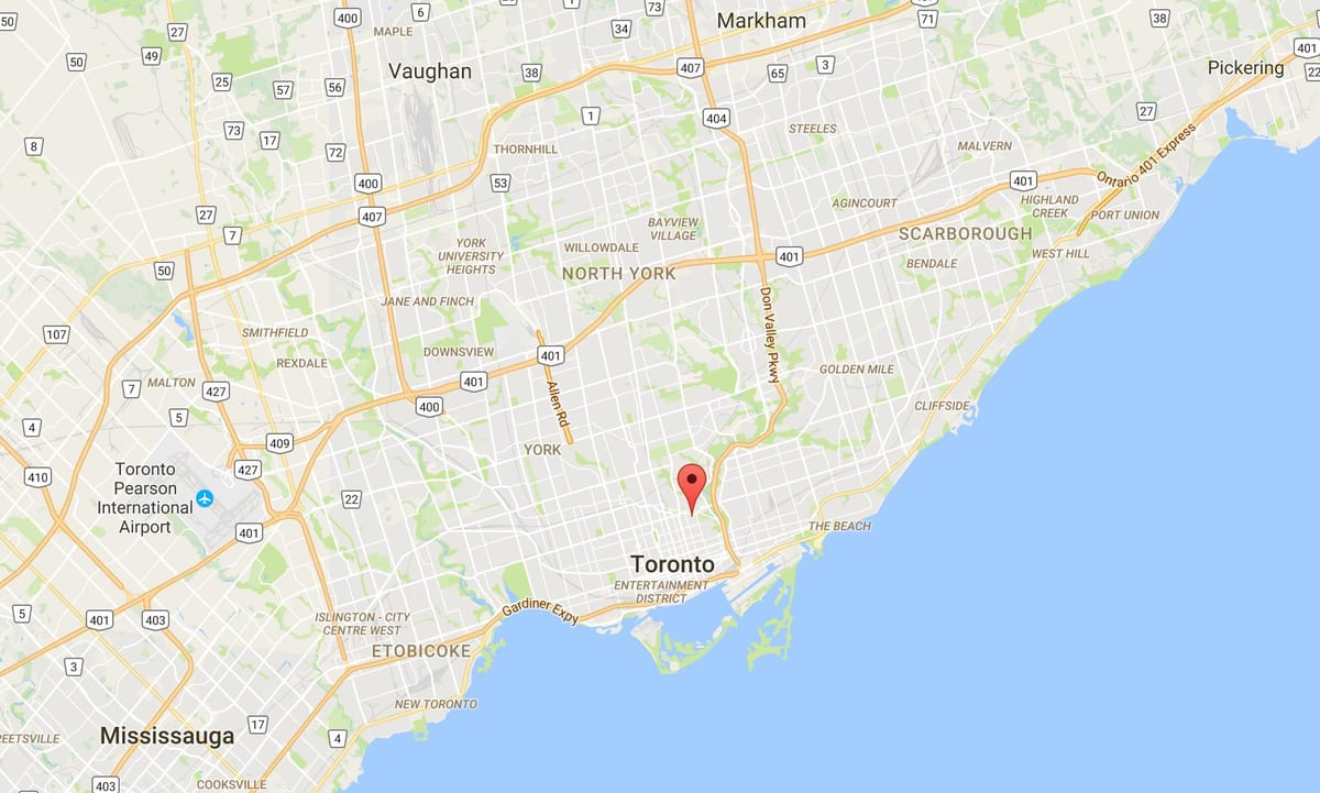 Harta e St. James Qytetin e qarkut në Toronto