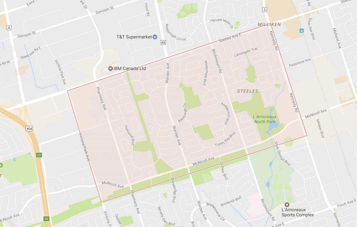 Harta e Steeles lagjen Toronto