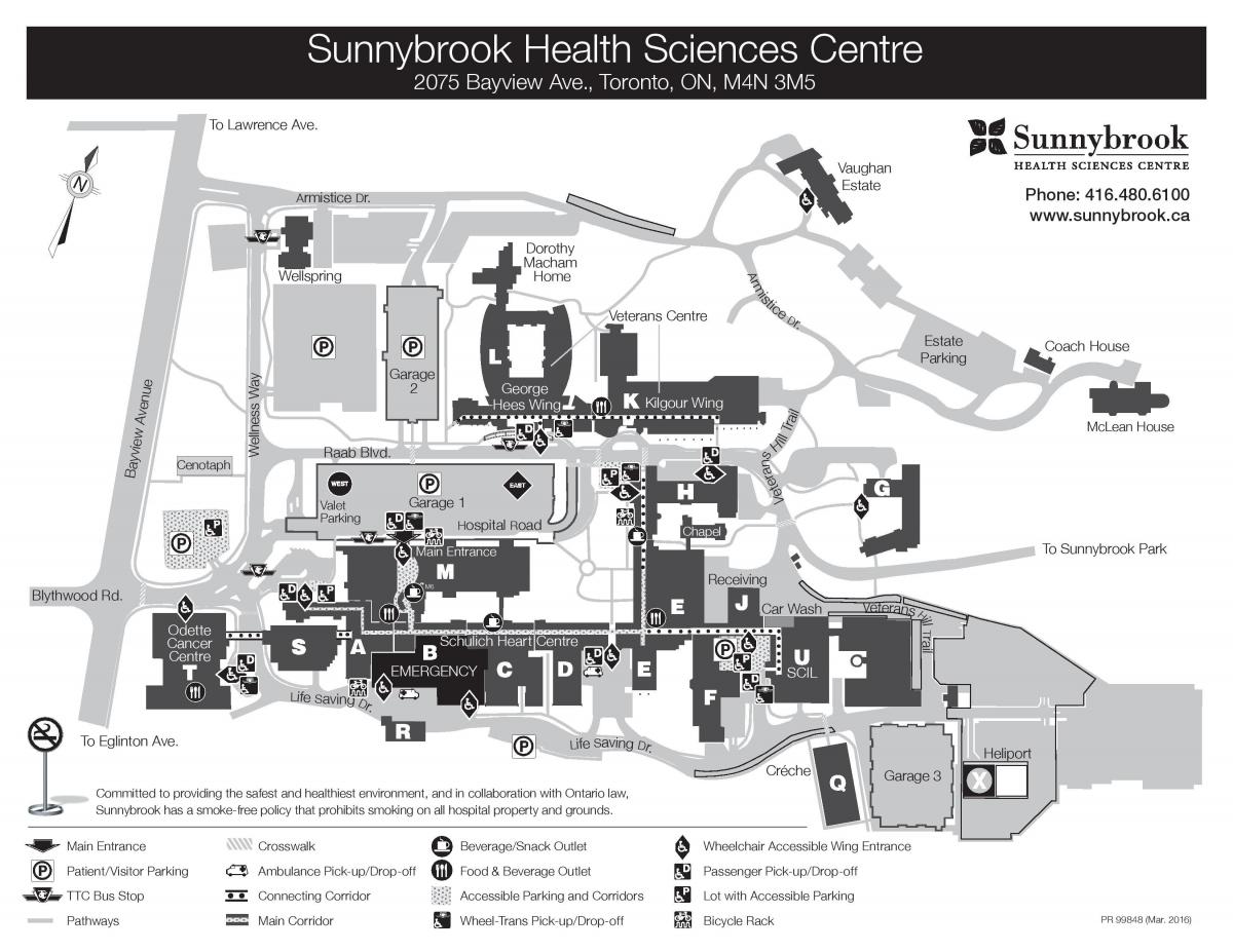 Harta e Sunnybrook Shëndetin e shkencave qendër - SHSC