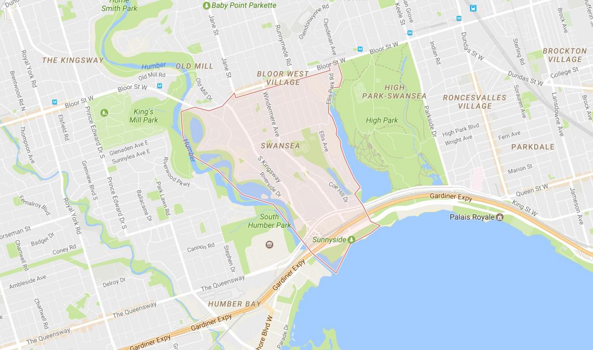 Harta e Swansea lagjen Toronto