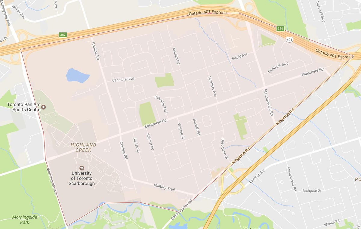 Harta e Malësisë Creek lagjen Toronto