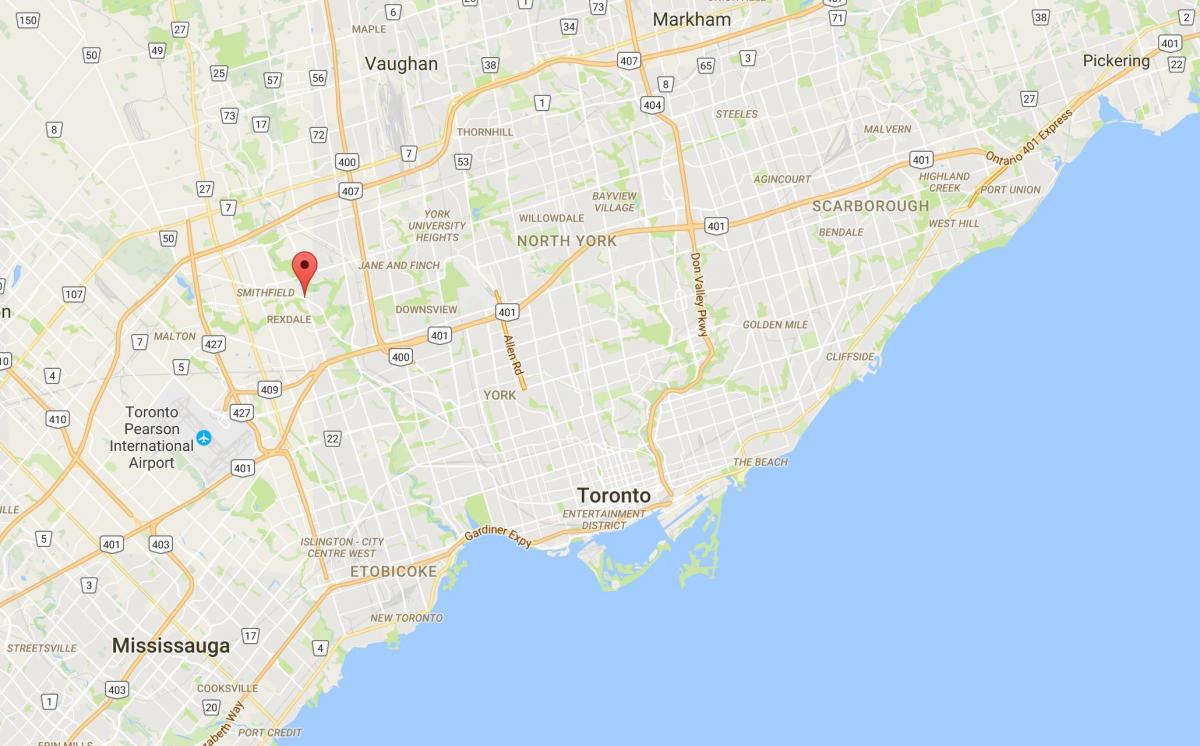 Harta e Thistletown qarkut në Toronto
