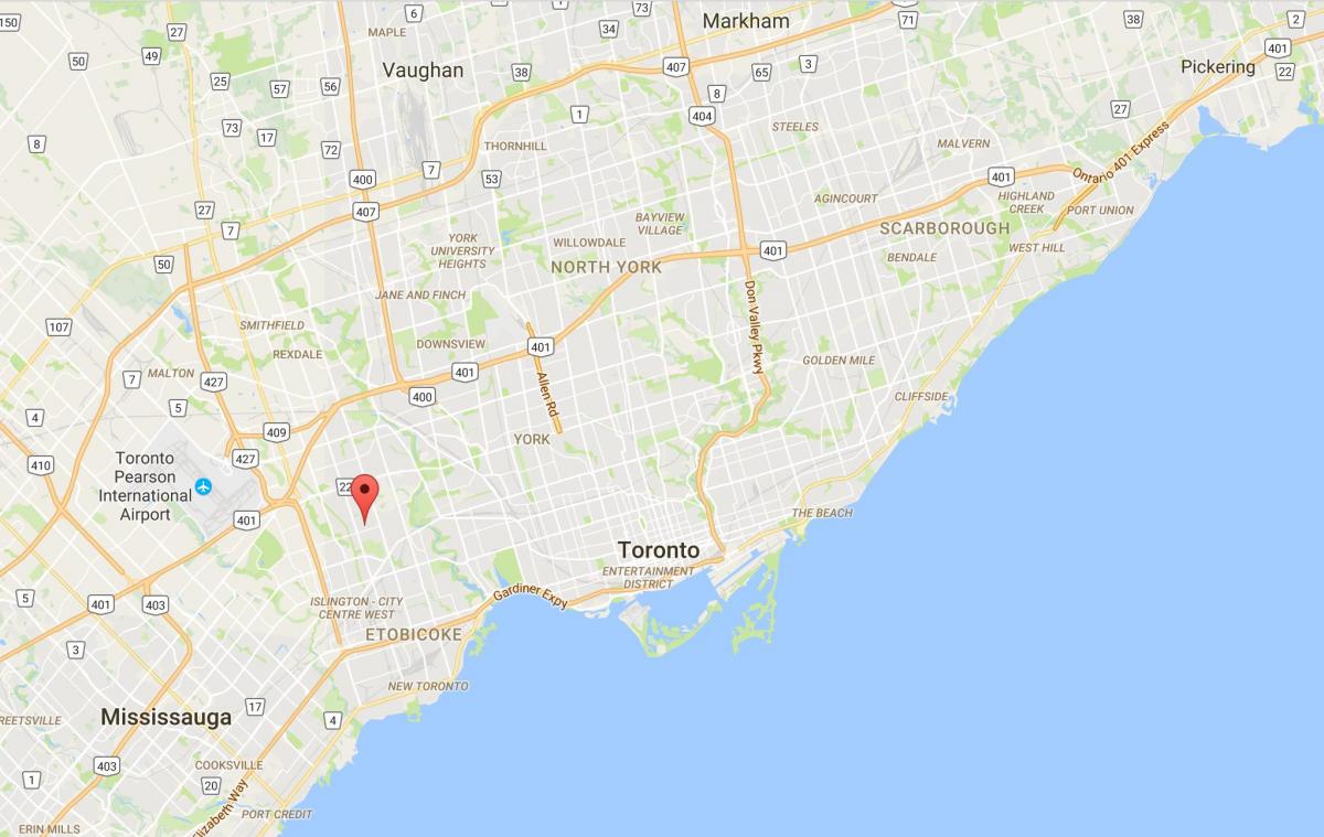 Harta e Thorncrest Fshat të rrethit të Torontos