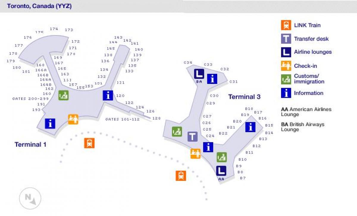 Harta e Torontos aeroportin e portave të