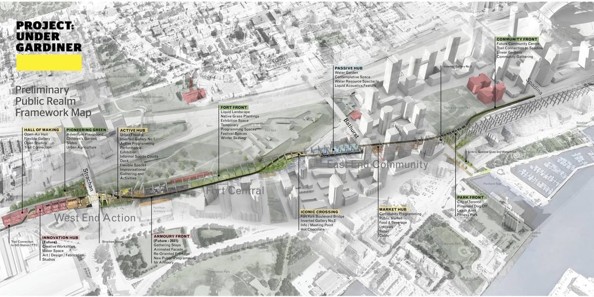 Harta e Torontos projektit nën gardiner